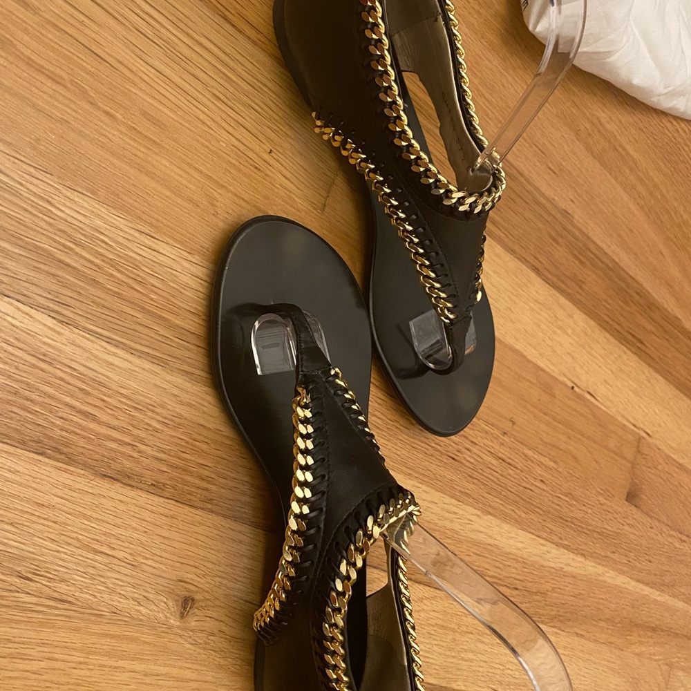 GIUSEPPE ZANOTTI GOLD CHAIN SANDALS 37 1/2 - Picture 5 of 5